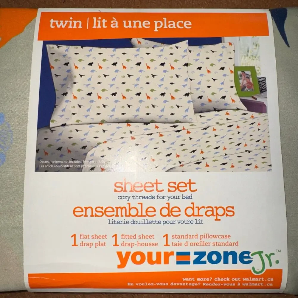 NEW Your Zone Jr. Twin Dinosaur Sheet Set
